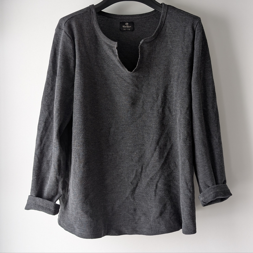 2X Heather Grey Wind River Mid Layer Top